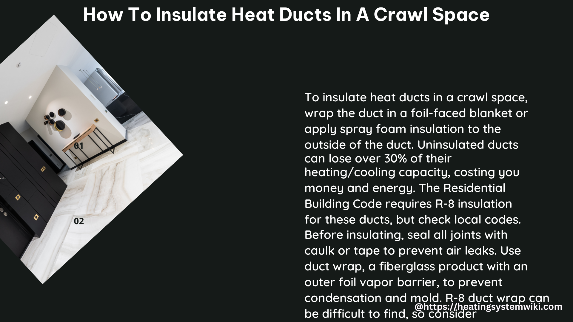 how to insulate heat ducts in a crawl space