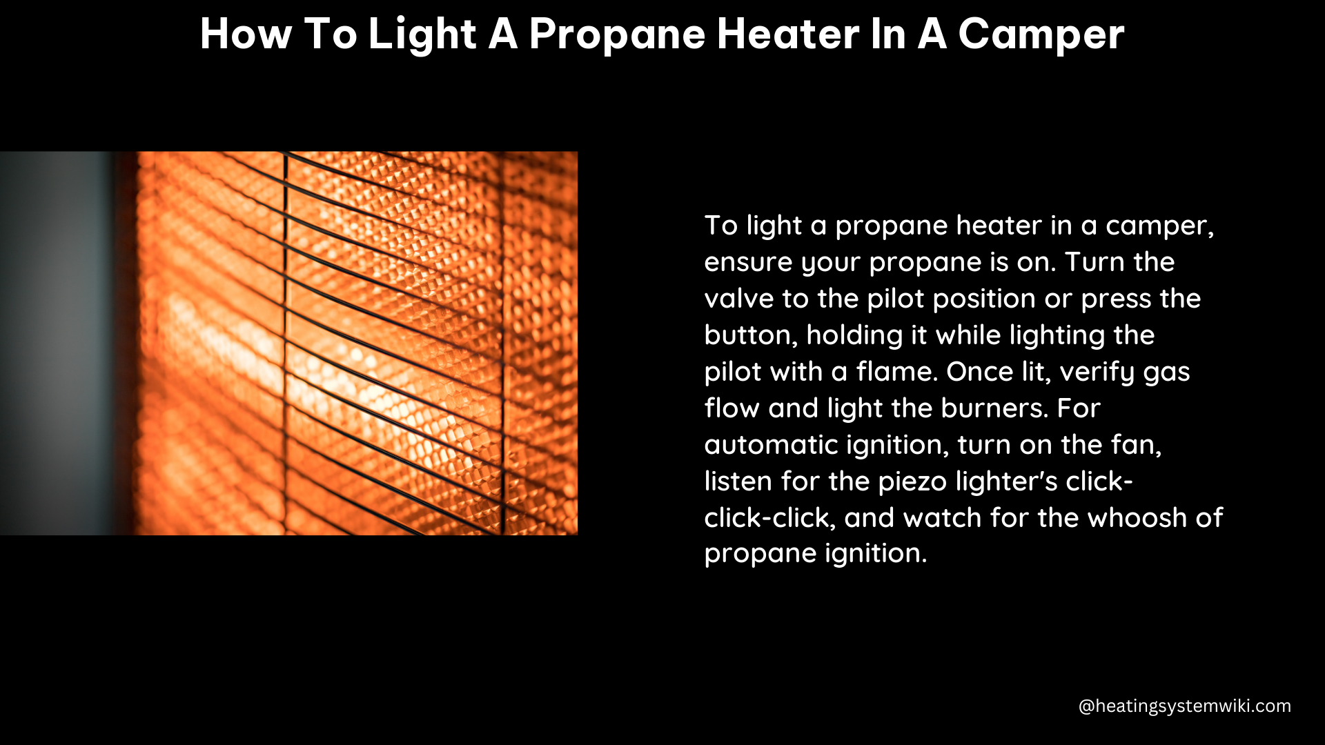how to light a propane heater in a camper