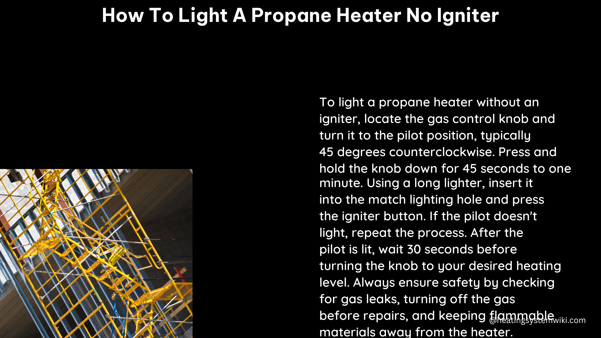 how to light a propane heater no igniter