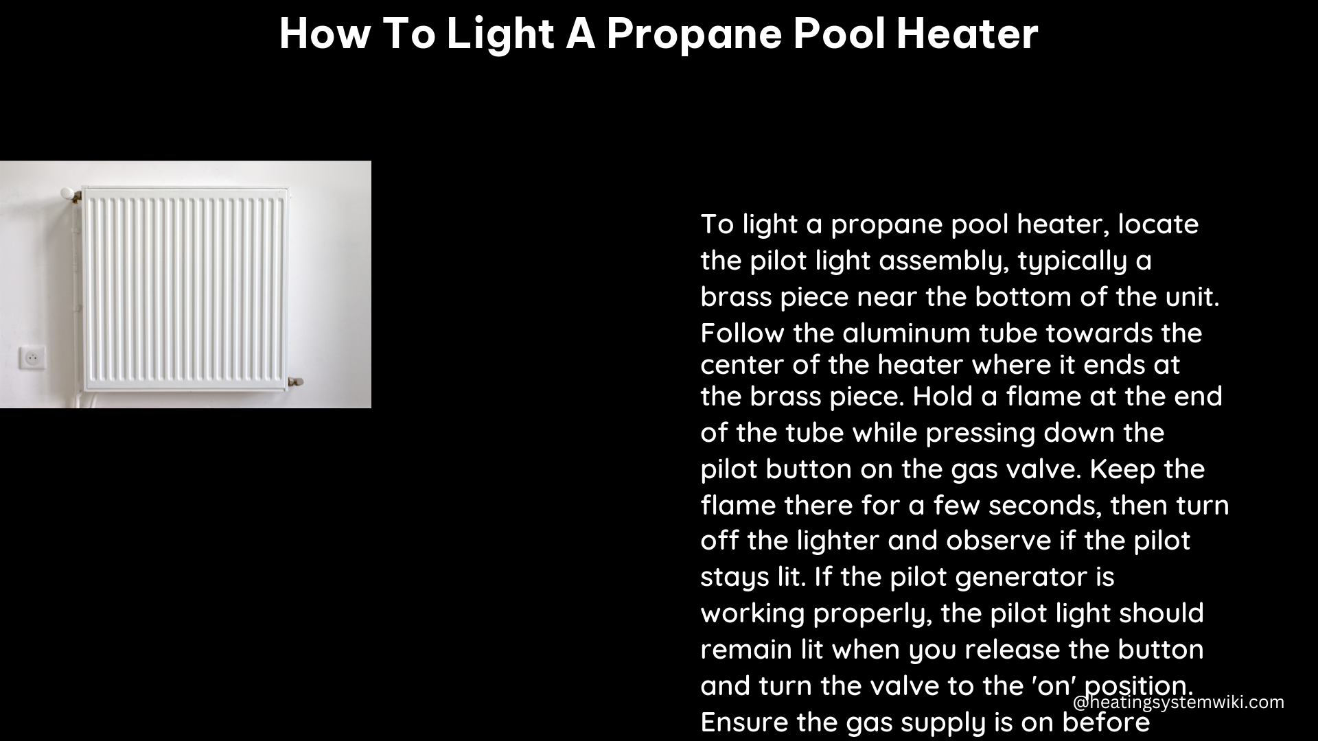 how to light a propane pool heater