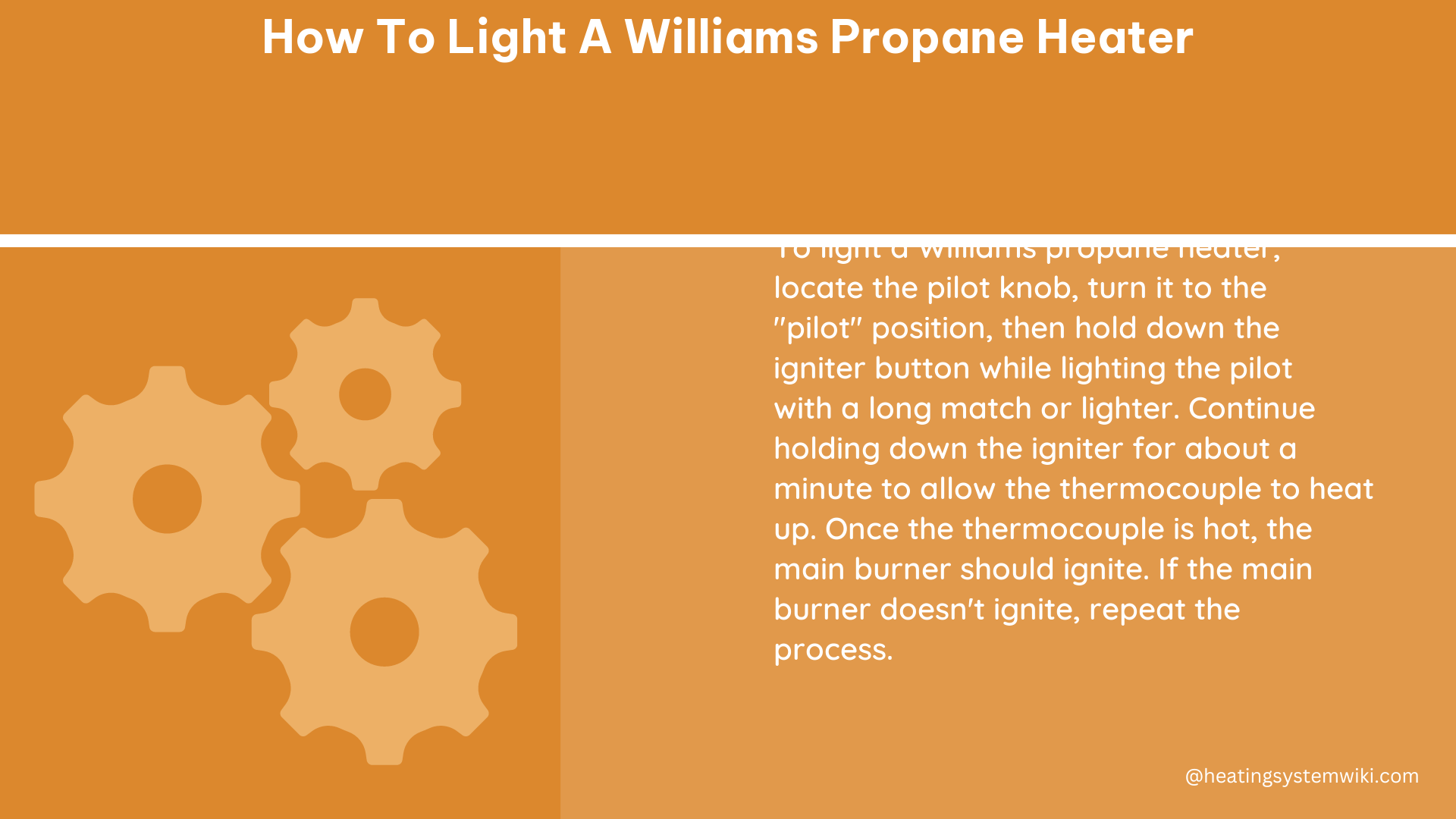 how to light a williams propane heater