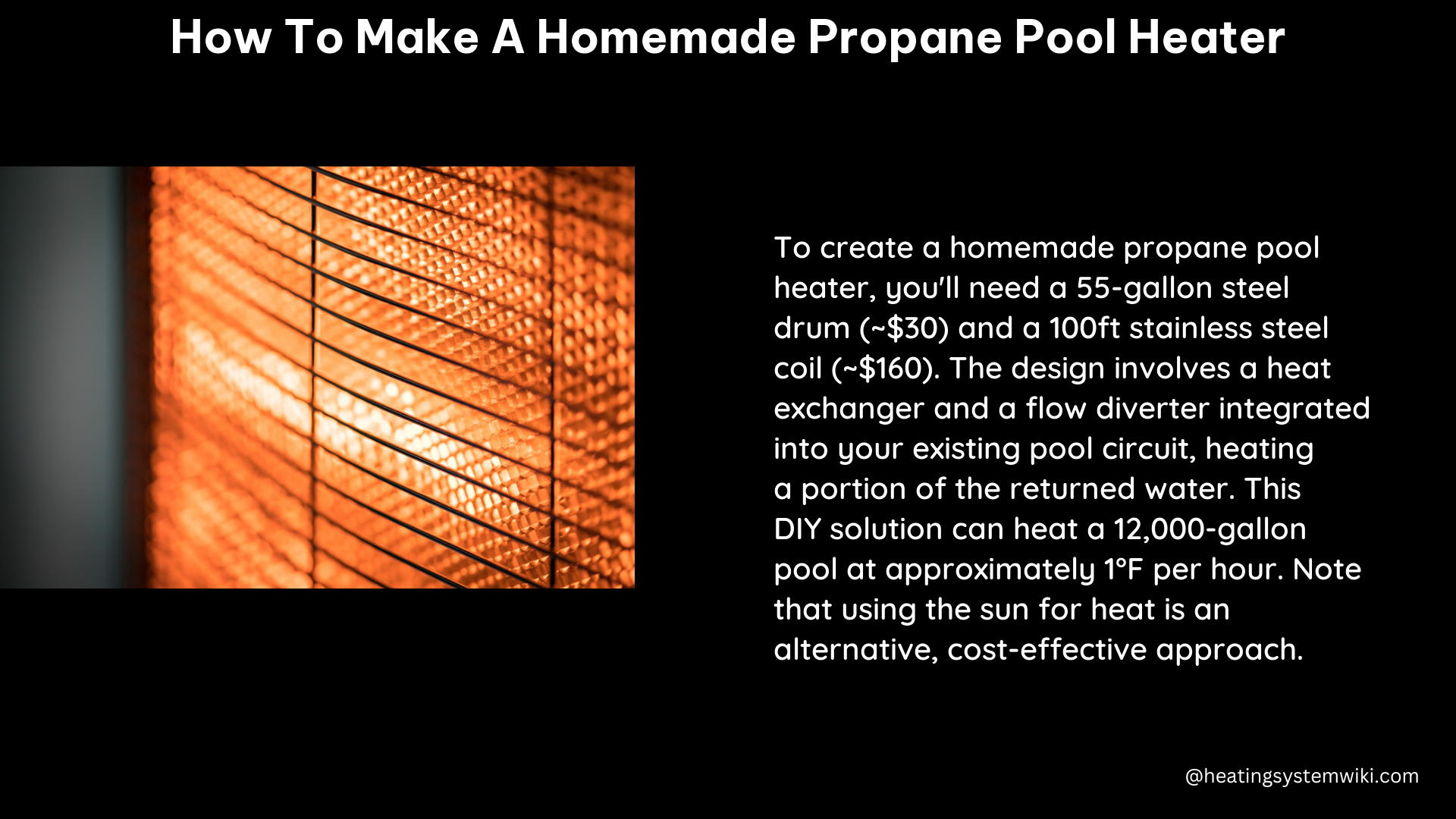 how to make a homemade propane pool heater