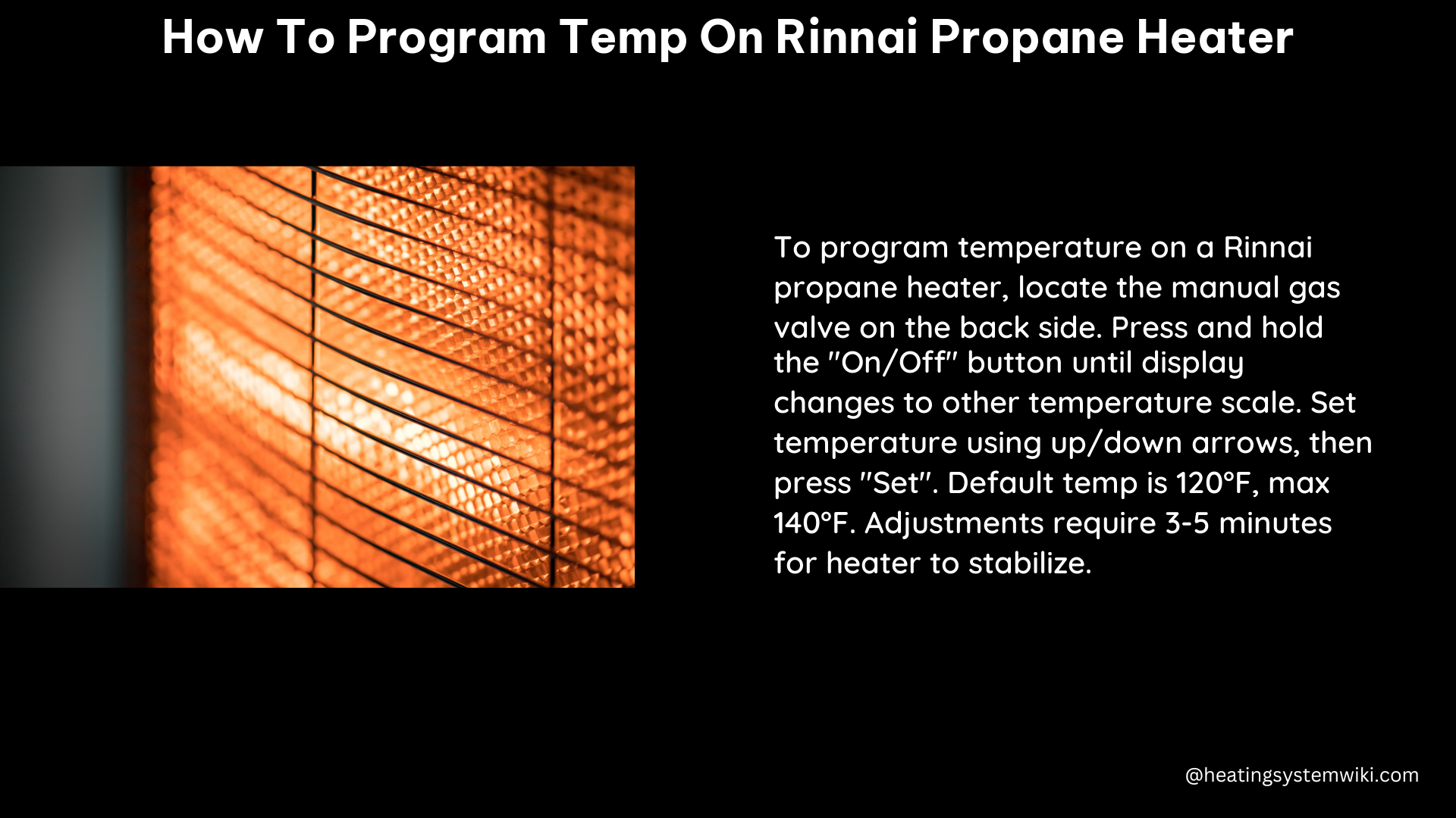 how to program temp on rinnai propane heater