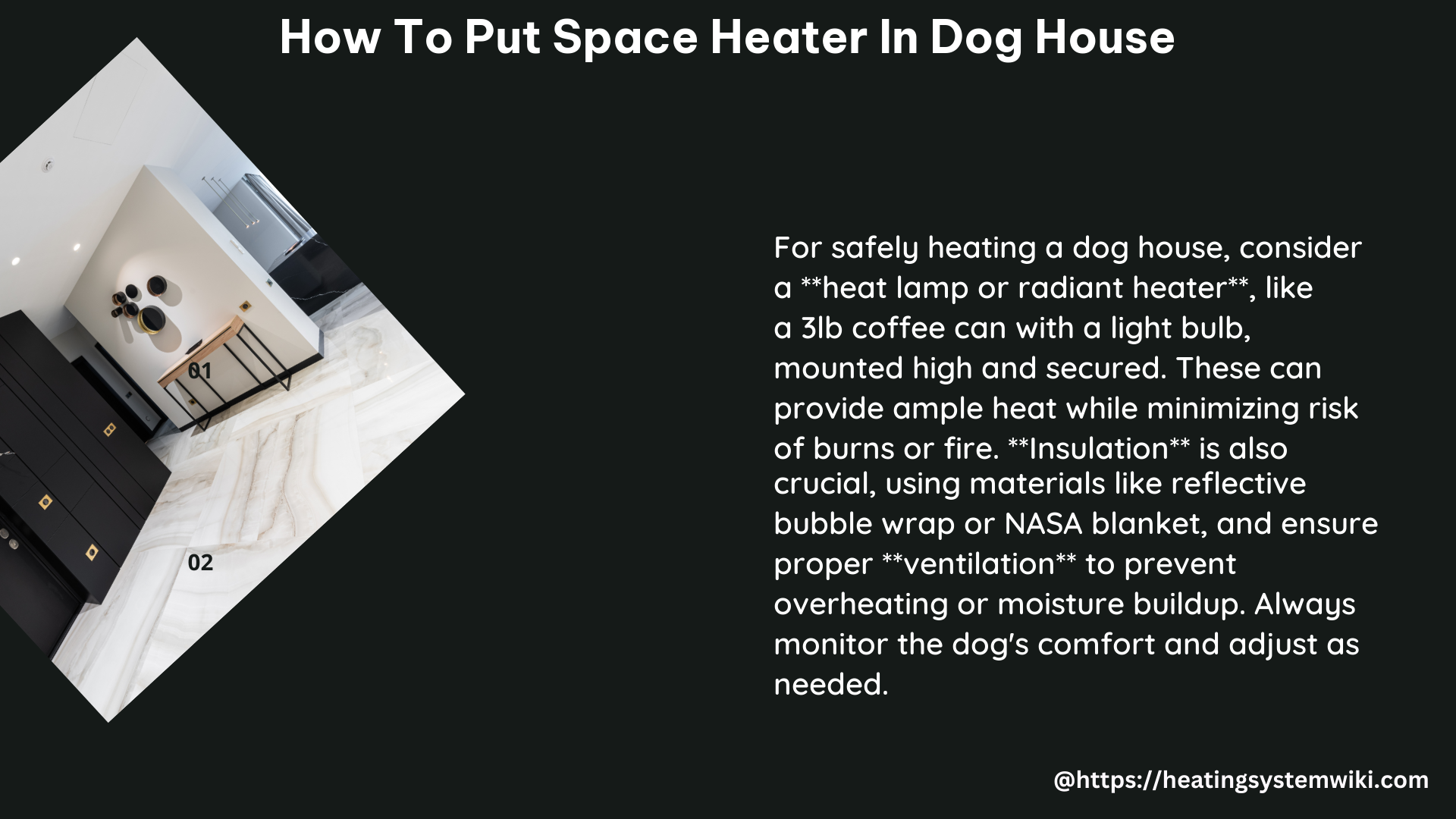 how to put space heater in dog house