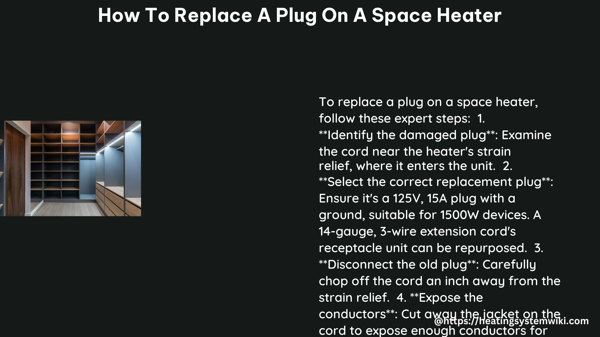 how to replace a plug on a space heater