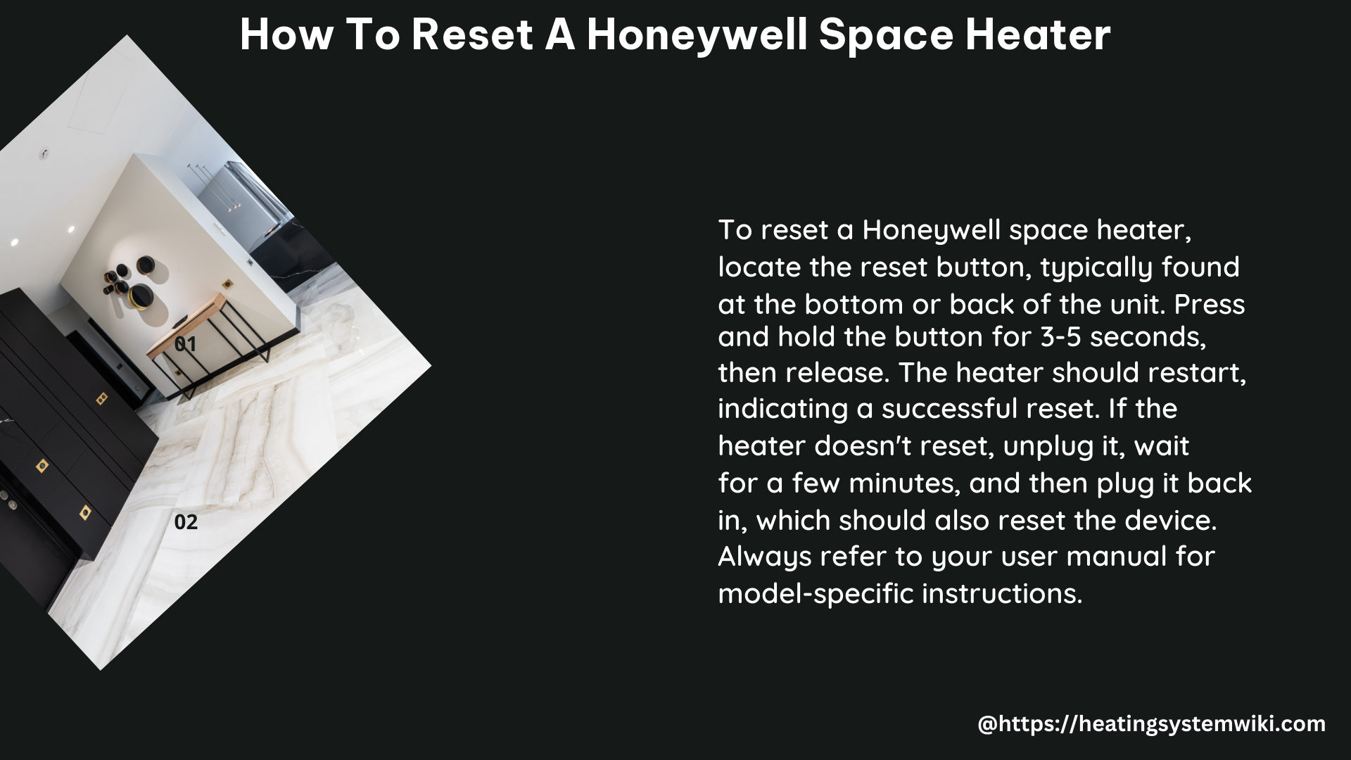 how to reset a honeywell space heater