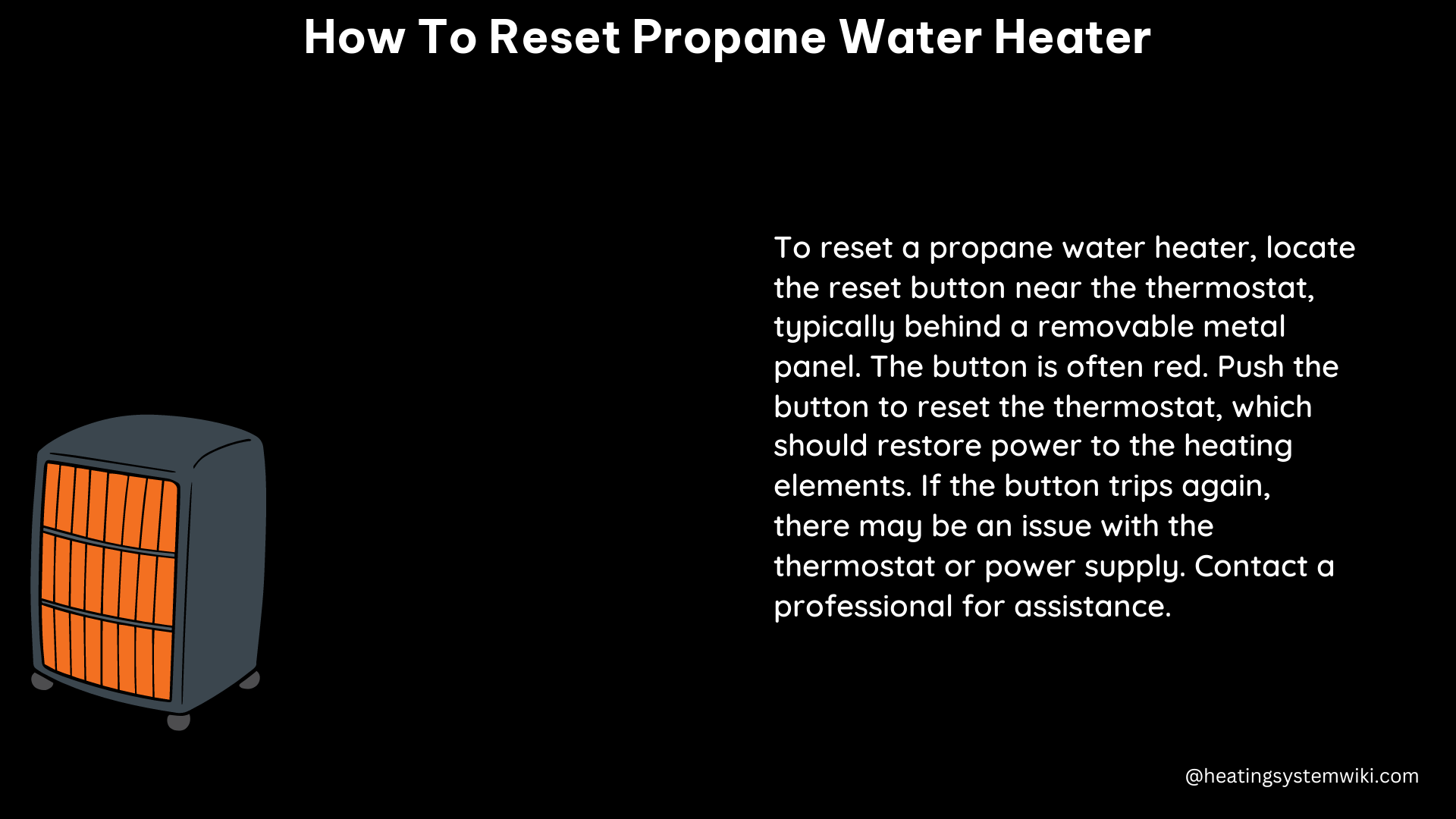 how to reset propane water heater