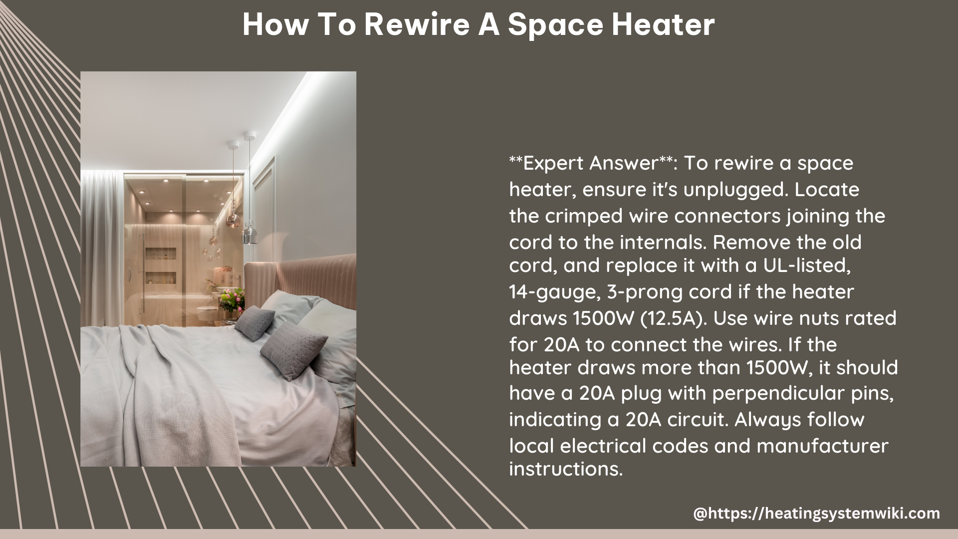 how to rewire a space heater