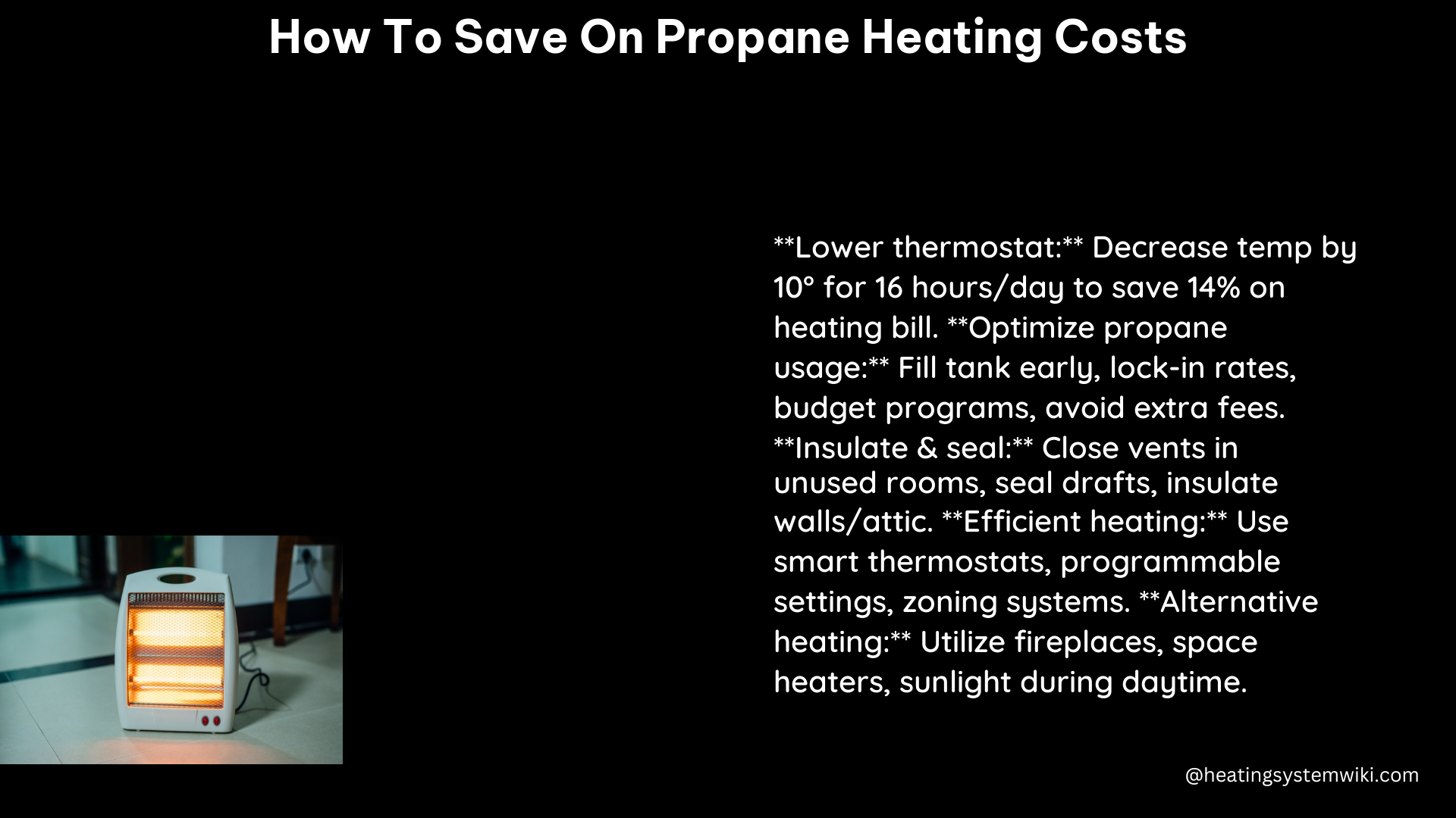 how to save on propane heating costs