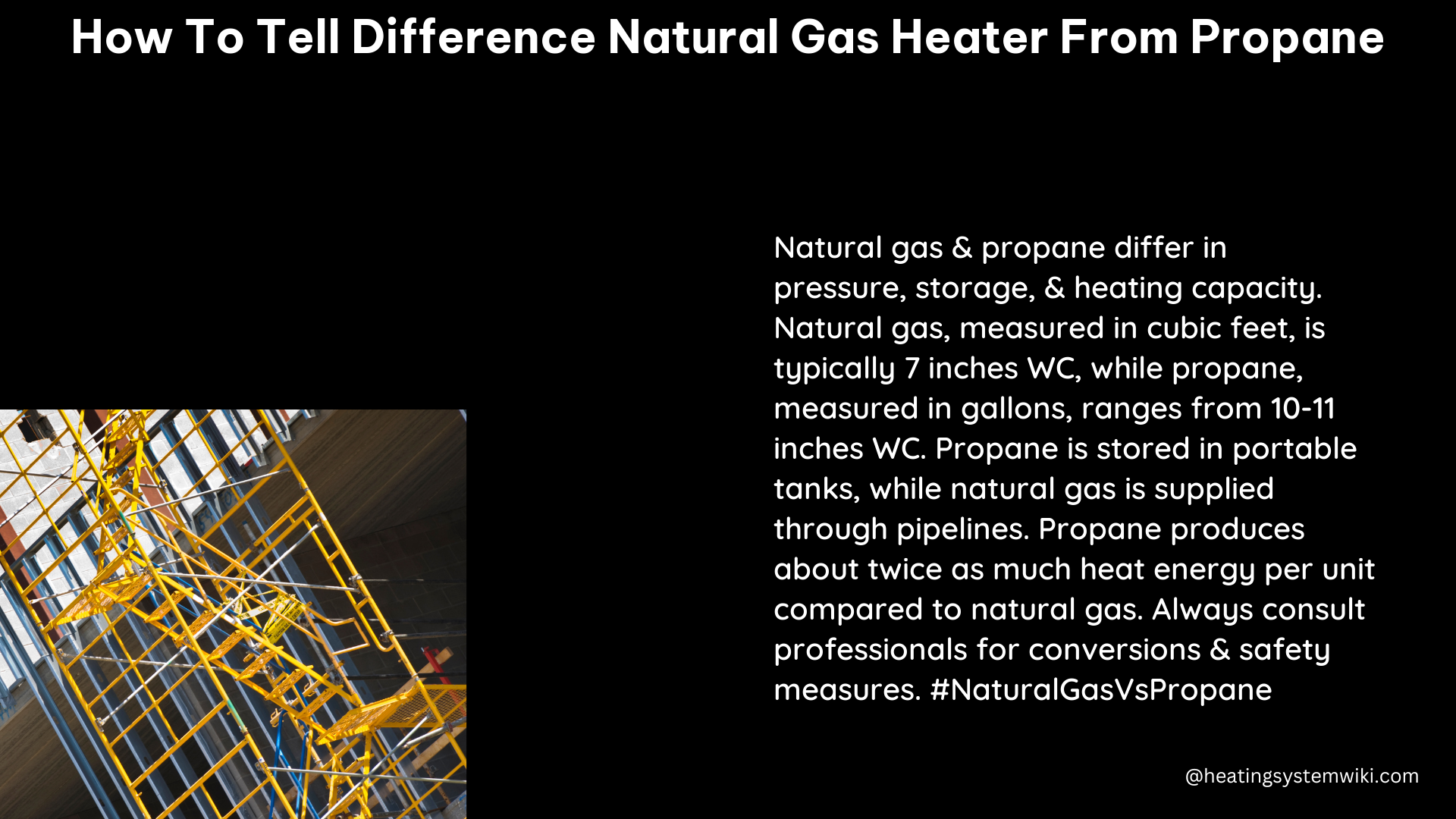 how to tell difference natural gas heater from propane