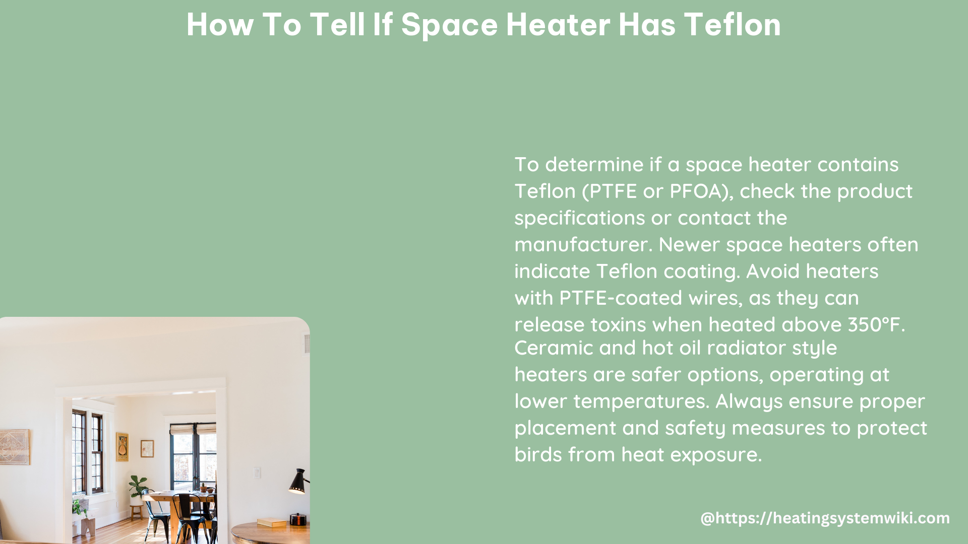 how to tell if space heater has teflon