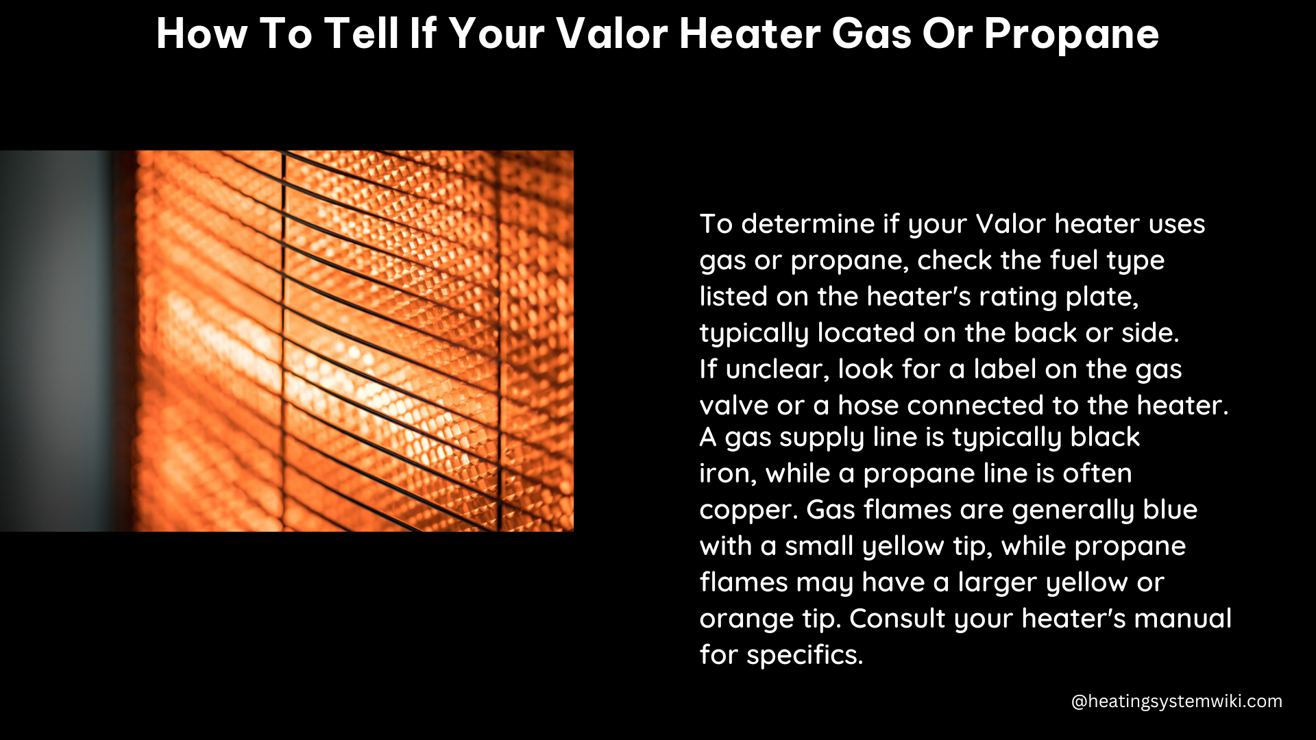 how to tell if your valor heater gas or propane
