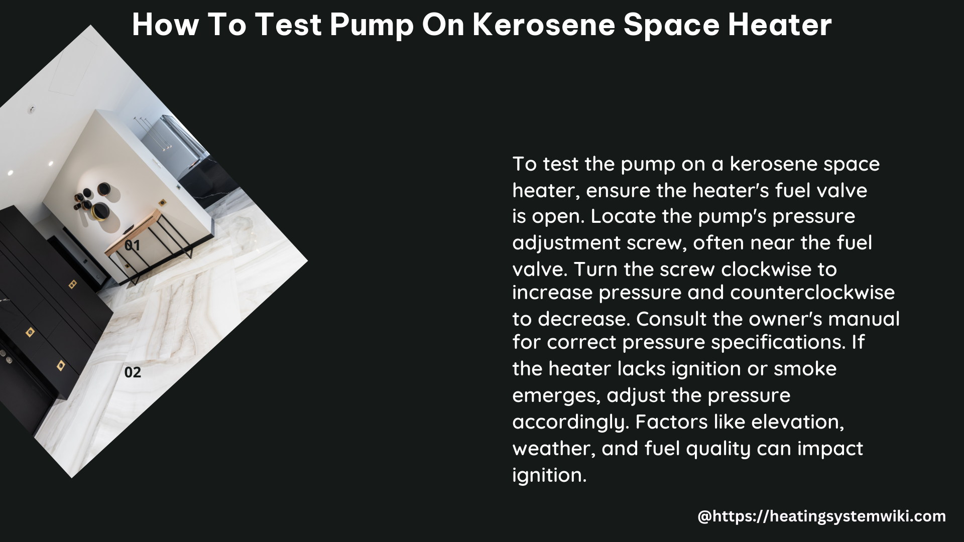 how to test pump on kerosene space heater
