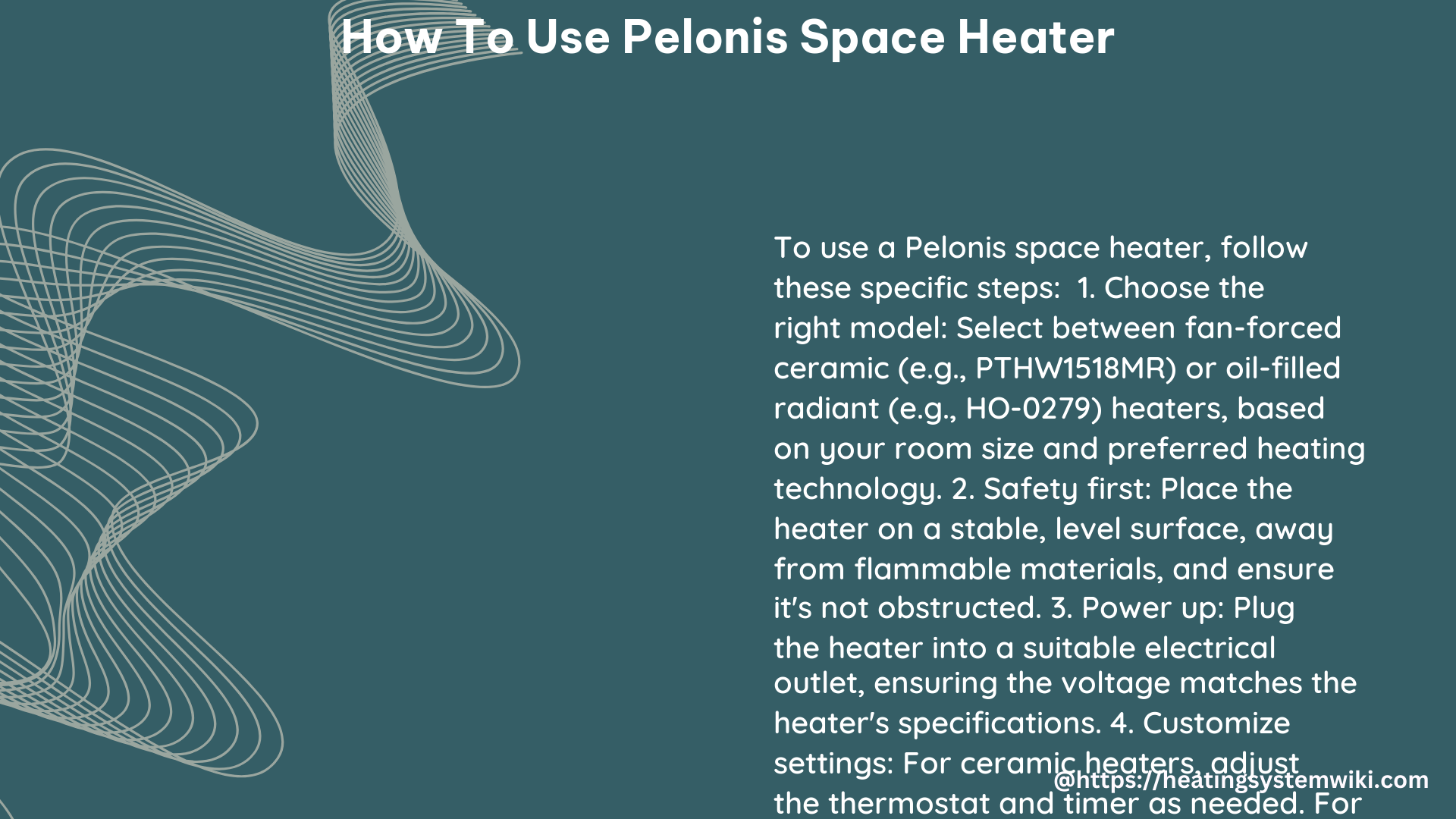 how to use pelonis space heater