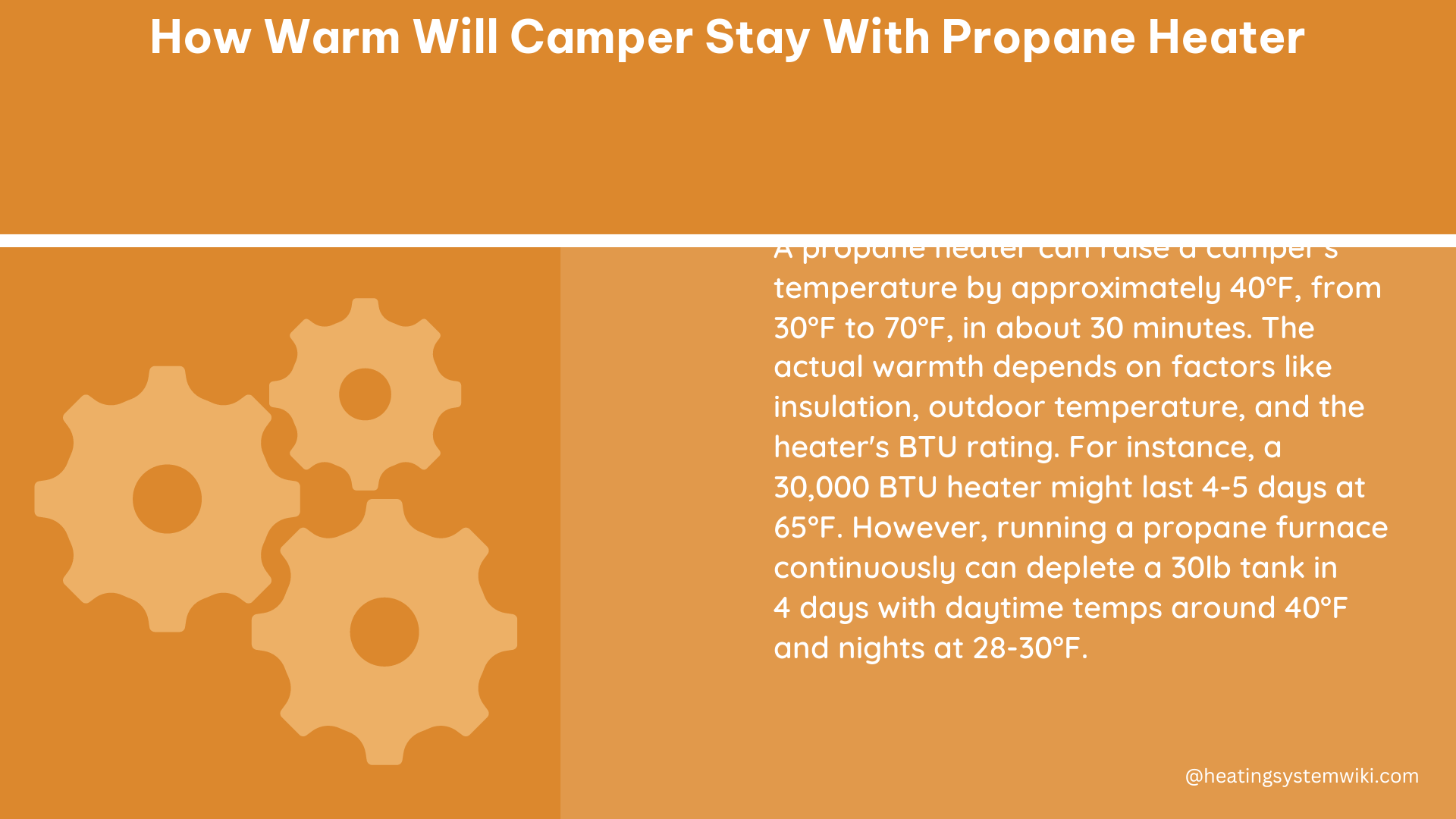 how warm will camper stay with propane heater