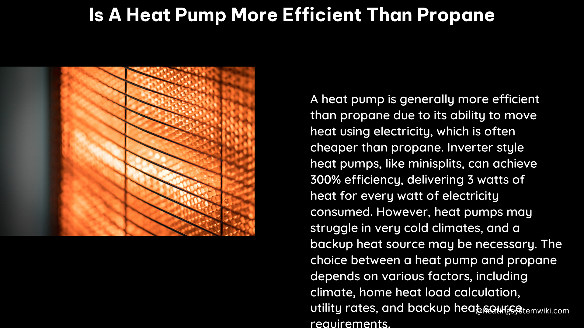 is a heat pump more efficient than propane