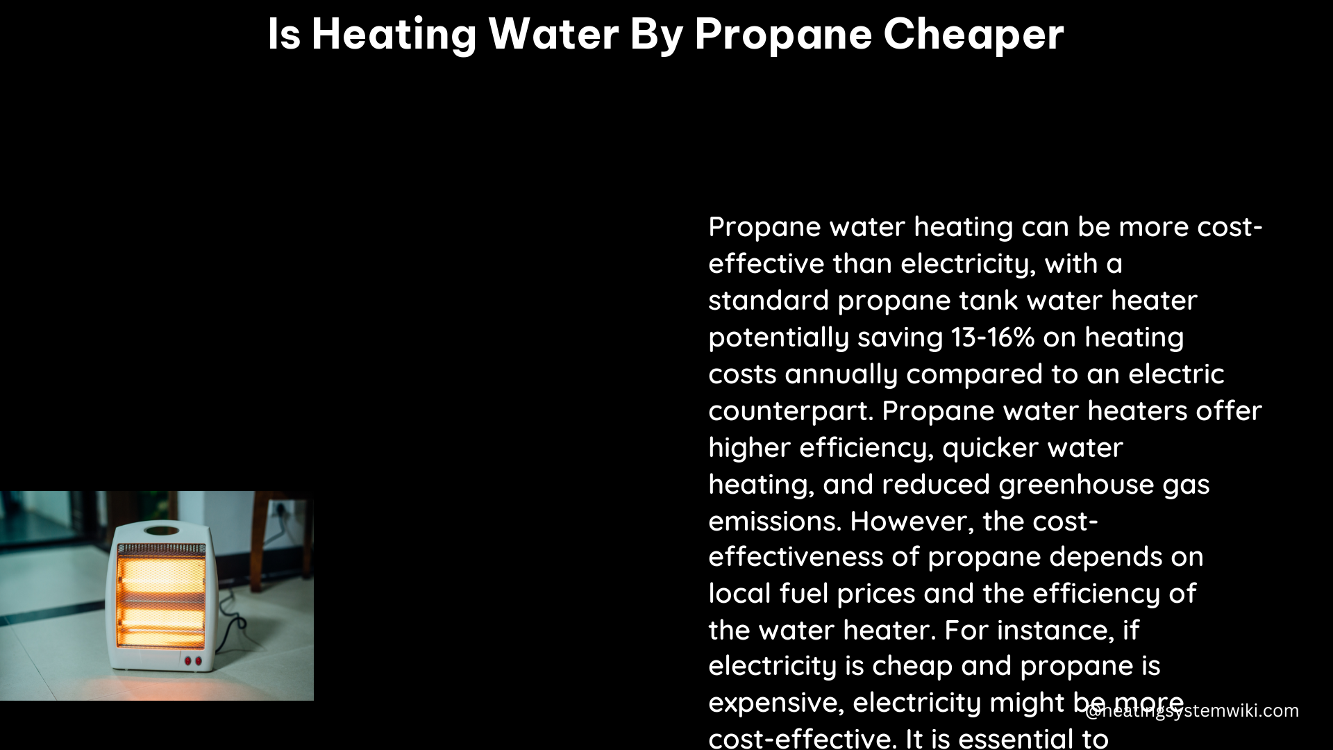 is heating water by propane cheaper