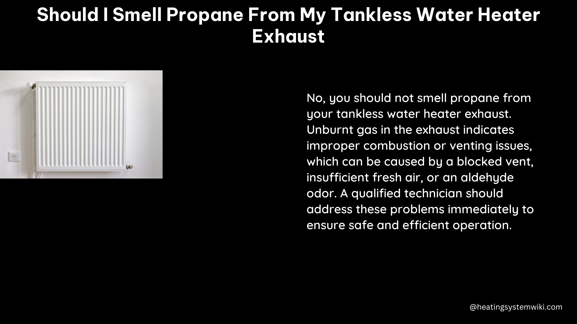 should i smell propane from my tankless water heater exhaust