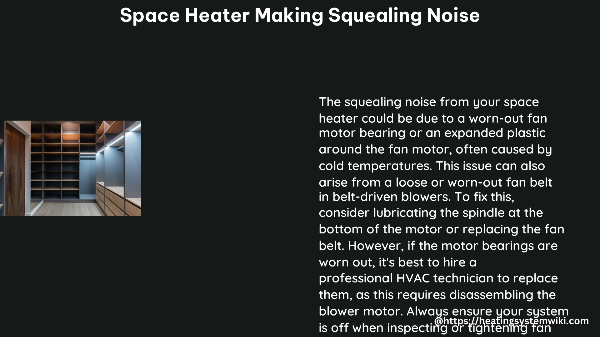 space heater making squealing noise