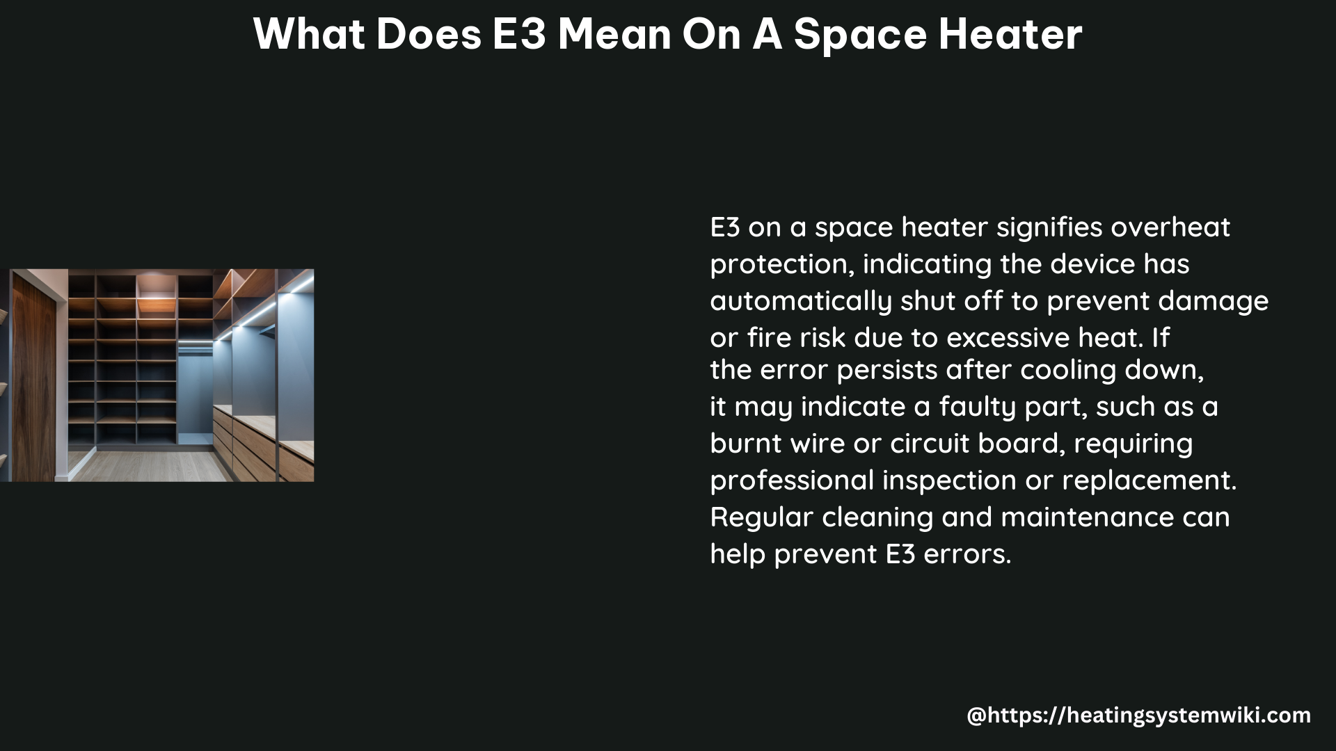 what does e3 mean on a space heater