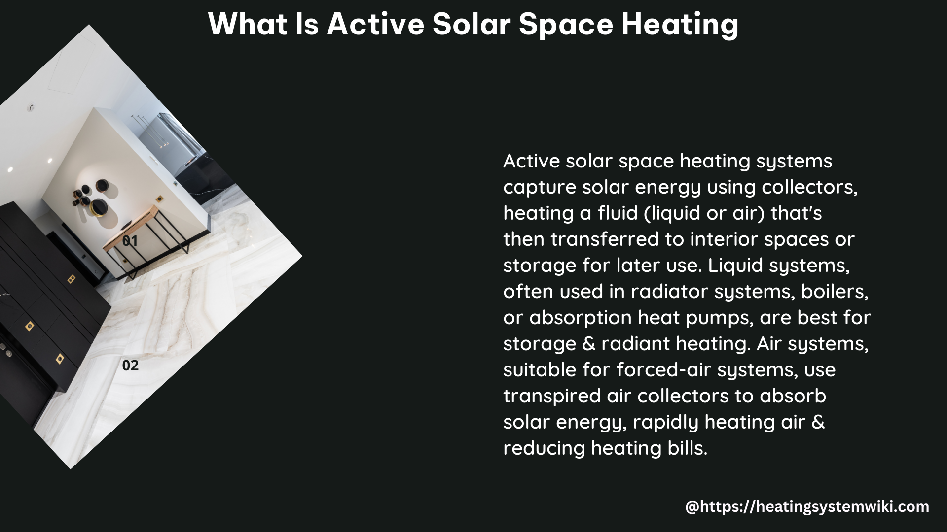 what is active solar space heating