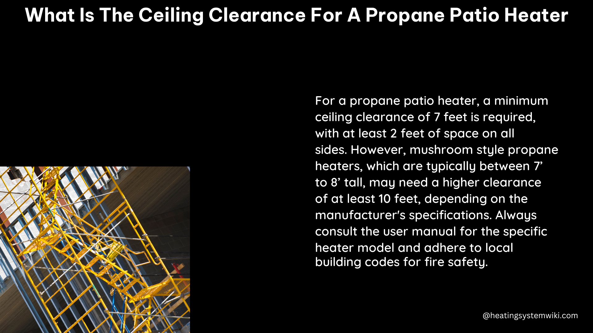 what is the ceiling clearance for a propane patio heater