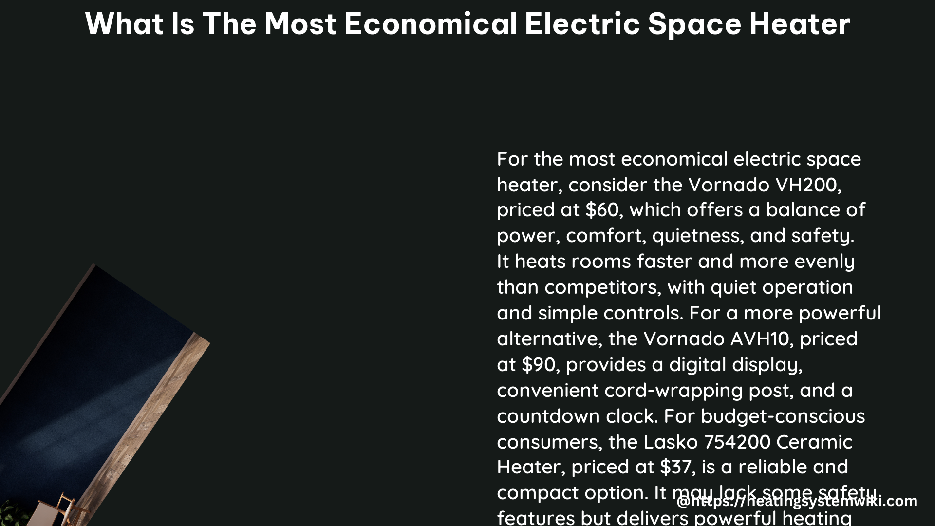 what is the most economical electric space heater