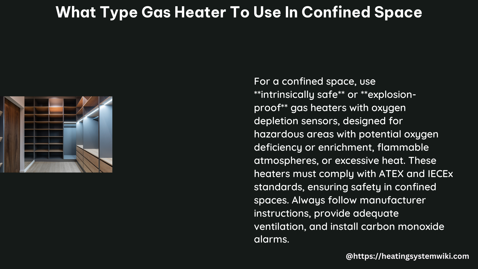 what type gas heater to use in confined space