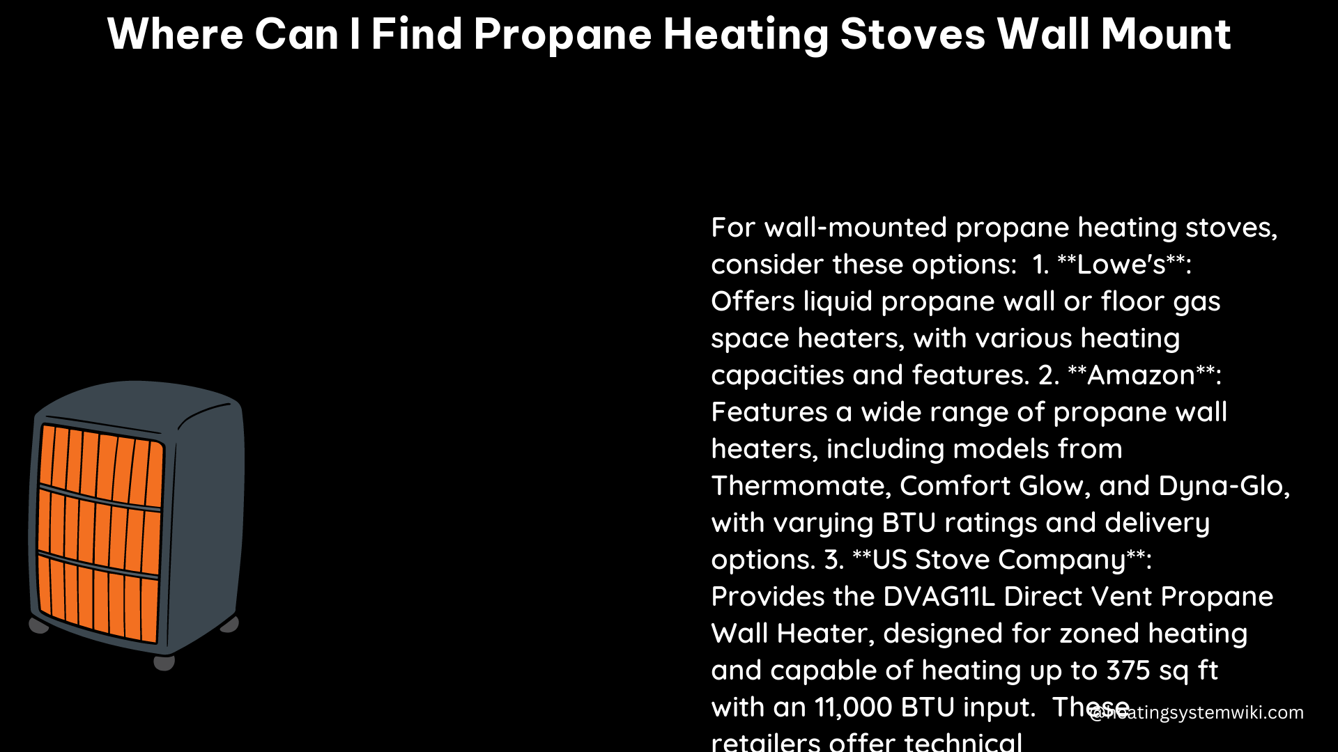 where can i find propane heating stoves wall mount