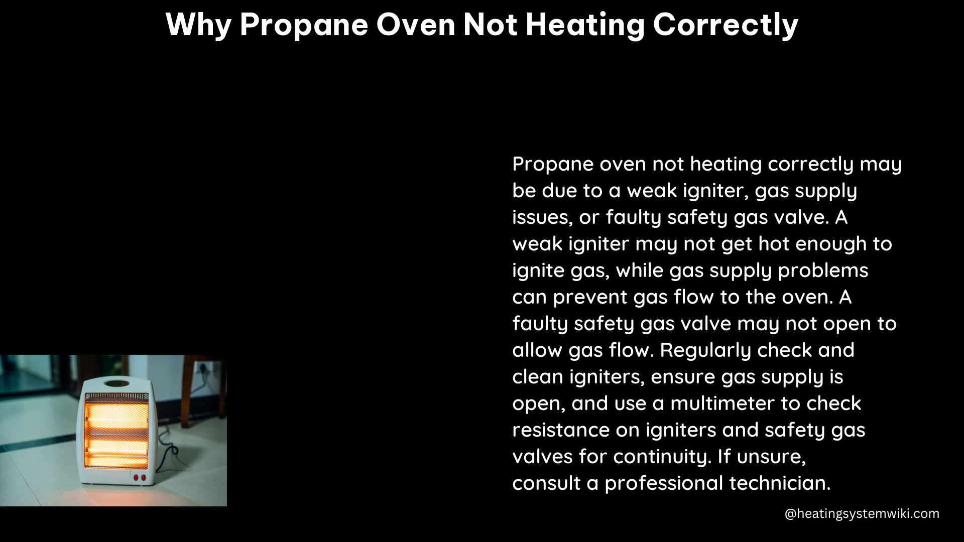 why propane oven not heating correctly