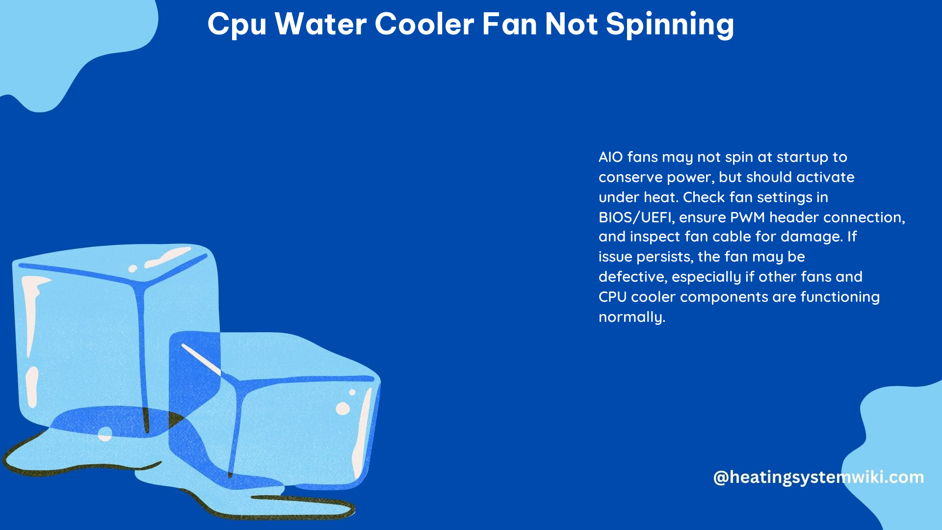 CPU Water Cooler Fan Not Spinning