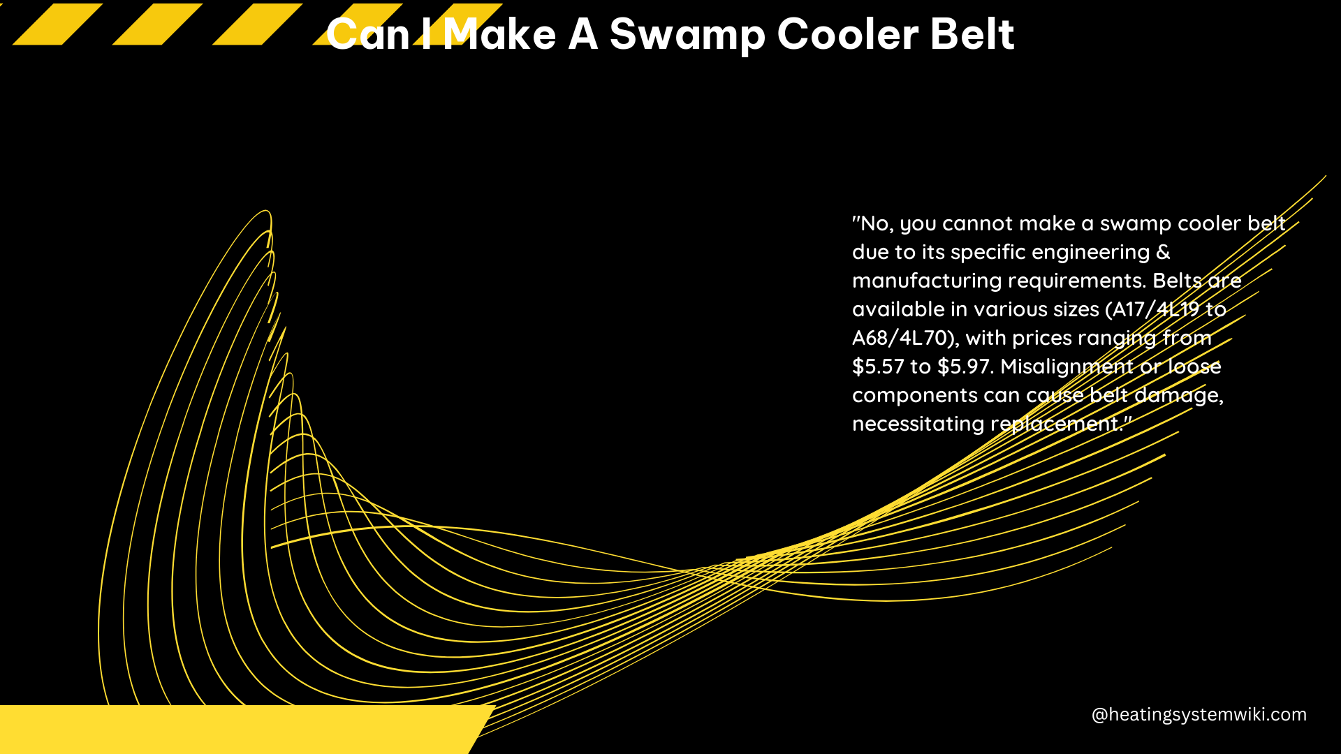 Can I Make a Swamp Cooler Belt