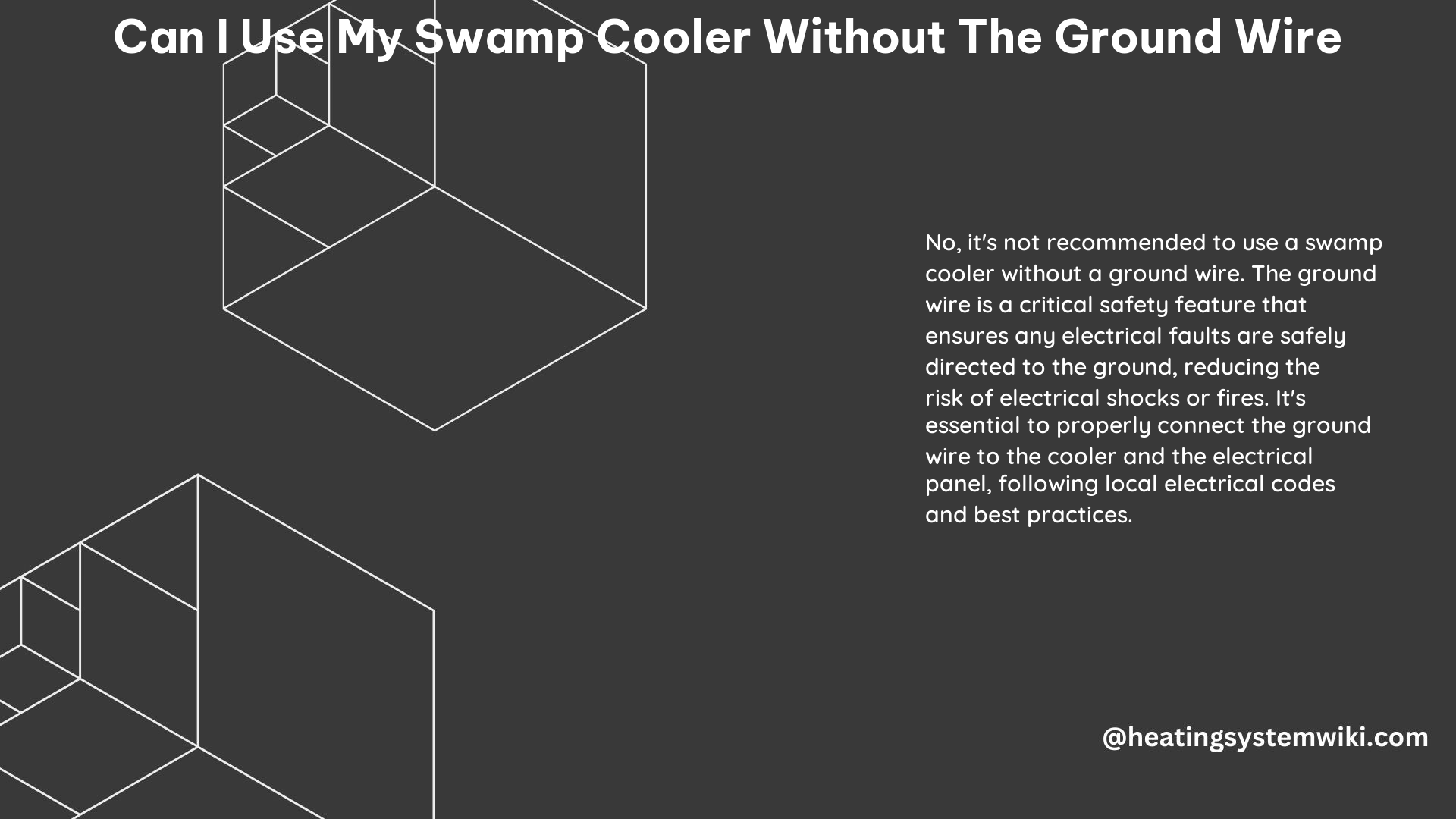Can I Use My Swamp Cooler Without the Ground Wire