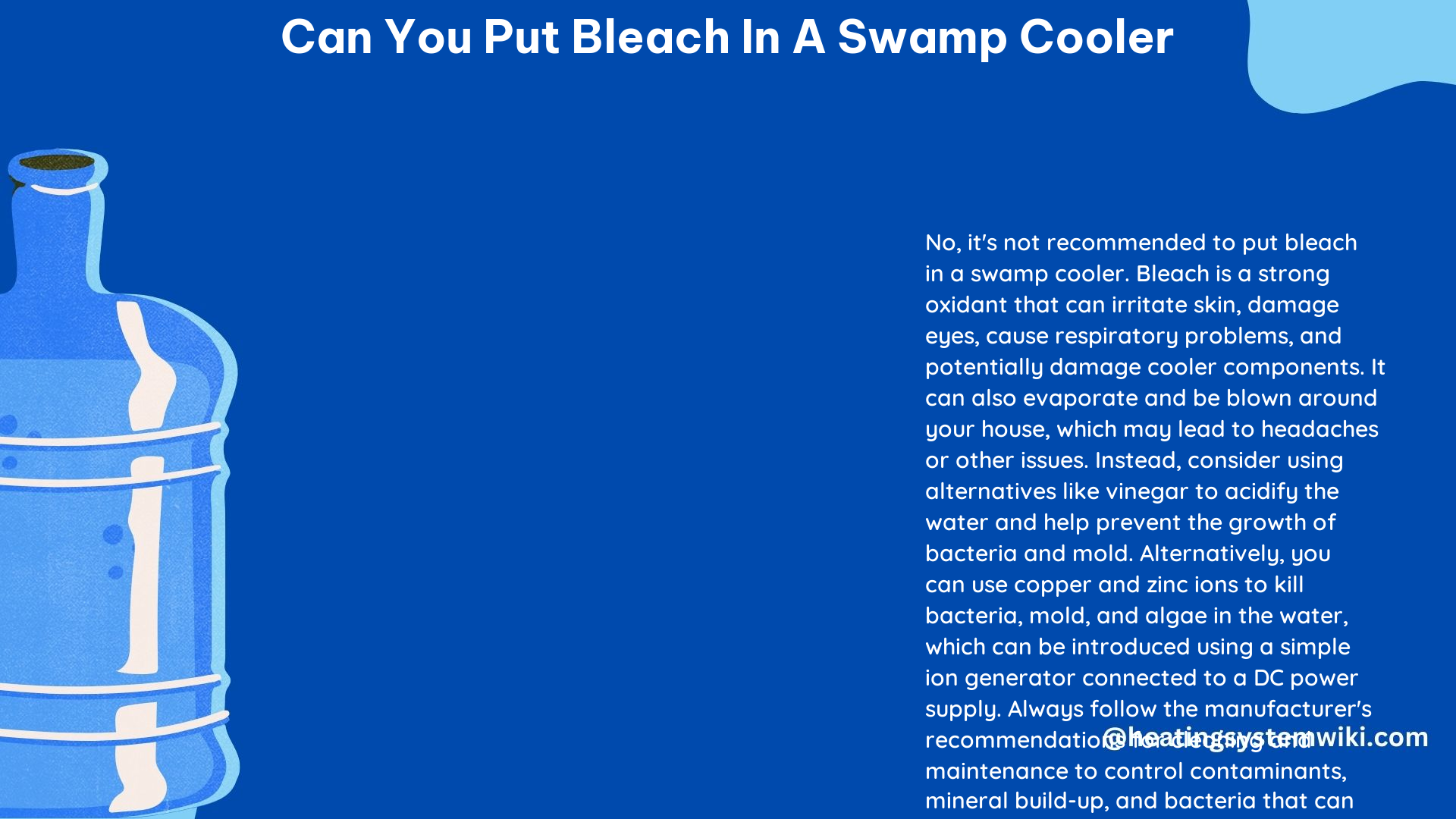 Can You Put Bleach in a Swamp Cooler