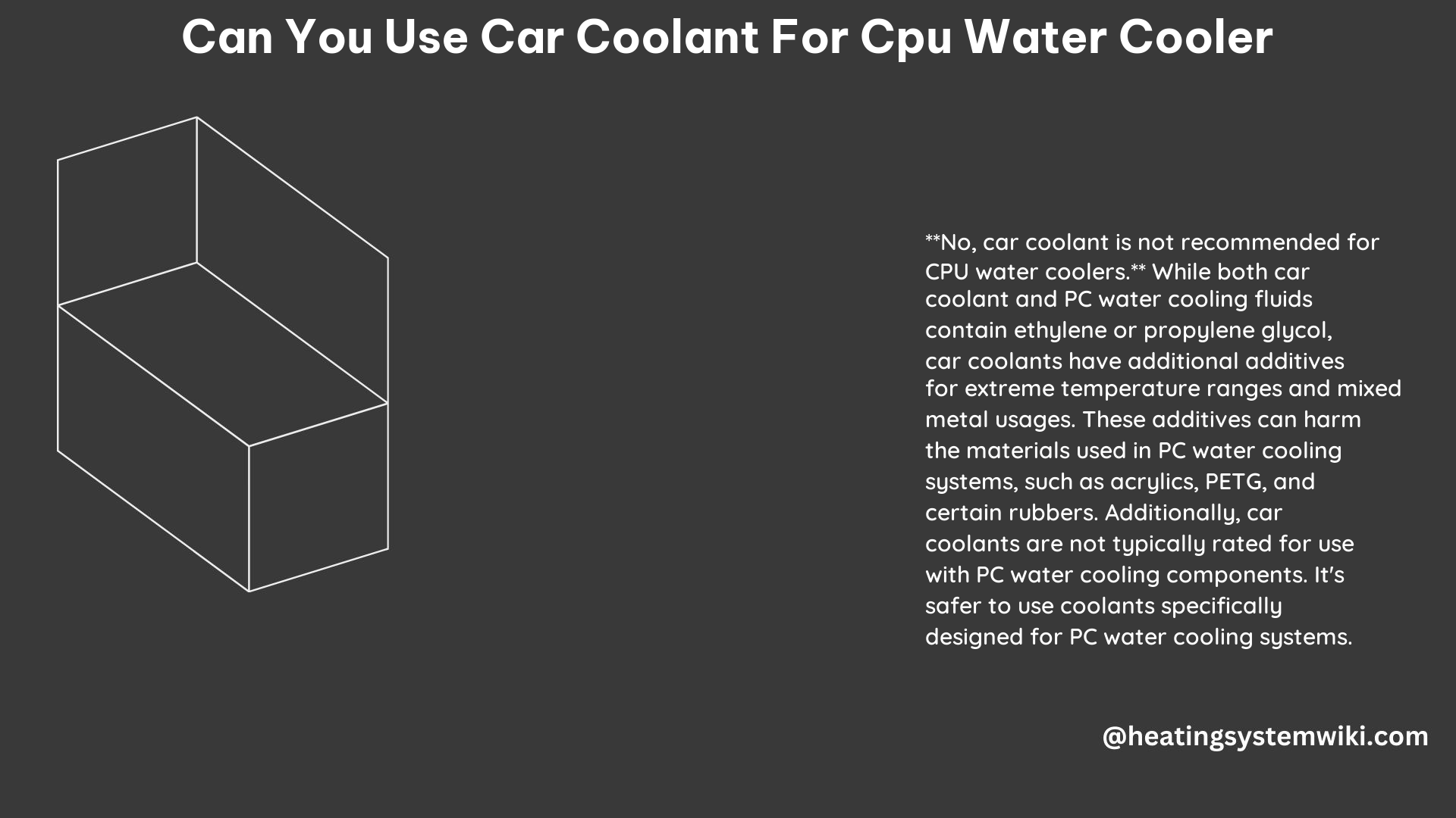 Can You Use Car Coolant for CPU Water Cooler