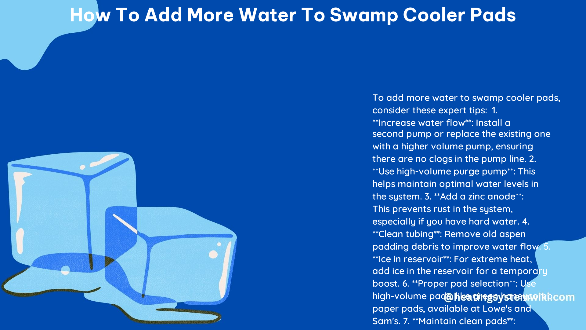 How to Add More Water to Swamp Cooler Pads