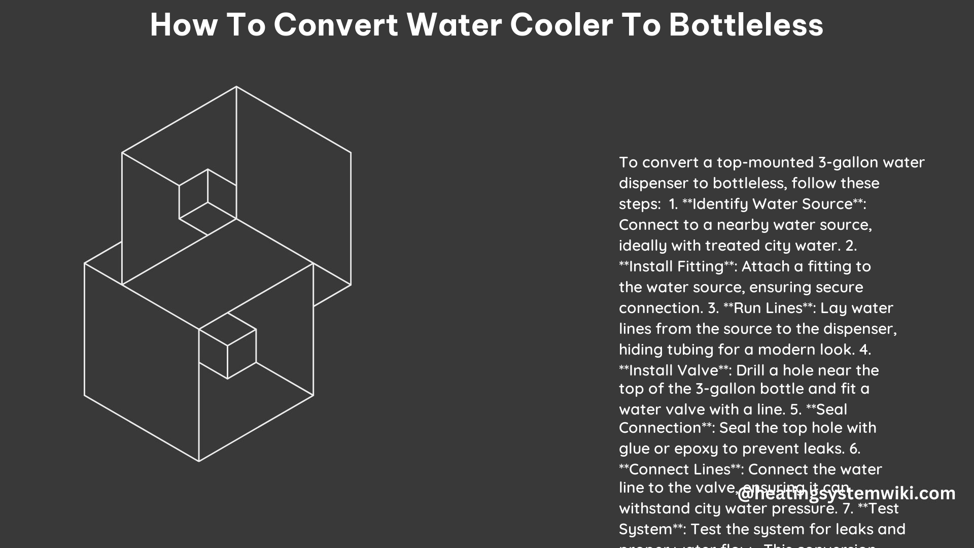 How to Convert Water Cooler to Bottleless