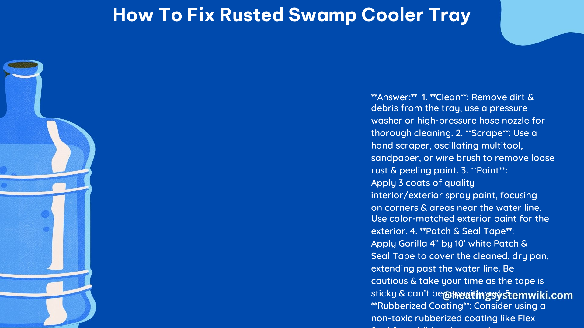 How to Fix Rusted Swamp Cooler Tray