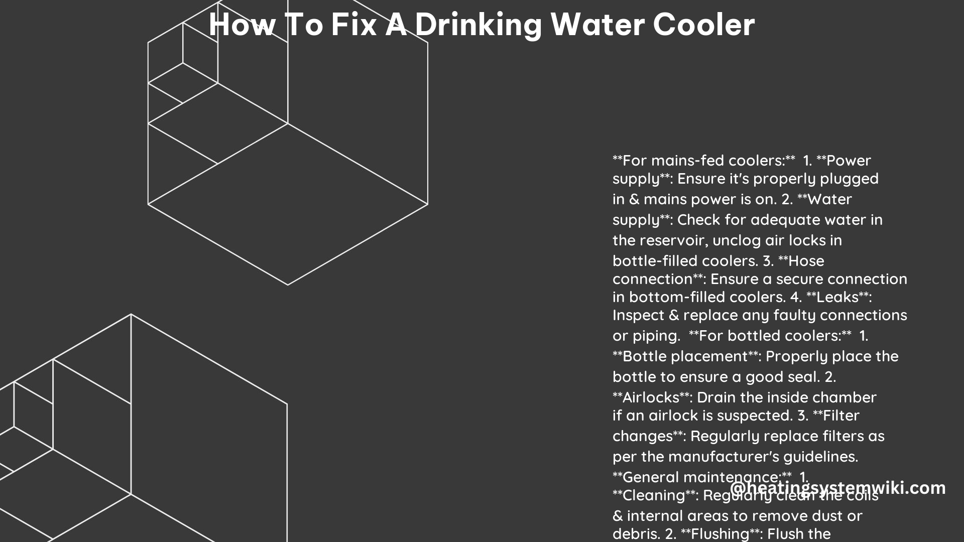 How to Fix a Drinking Water Cooler