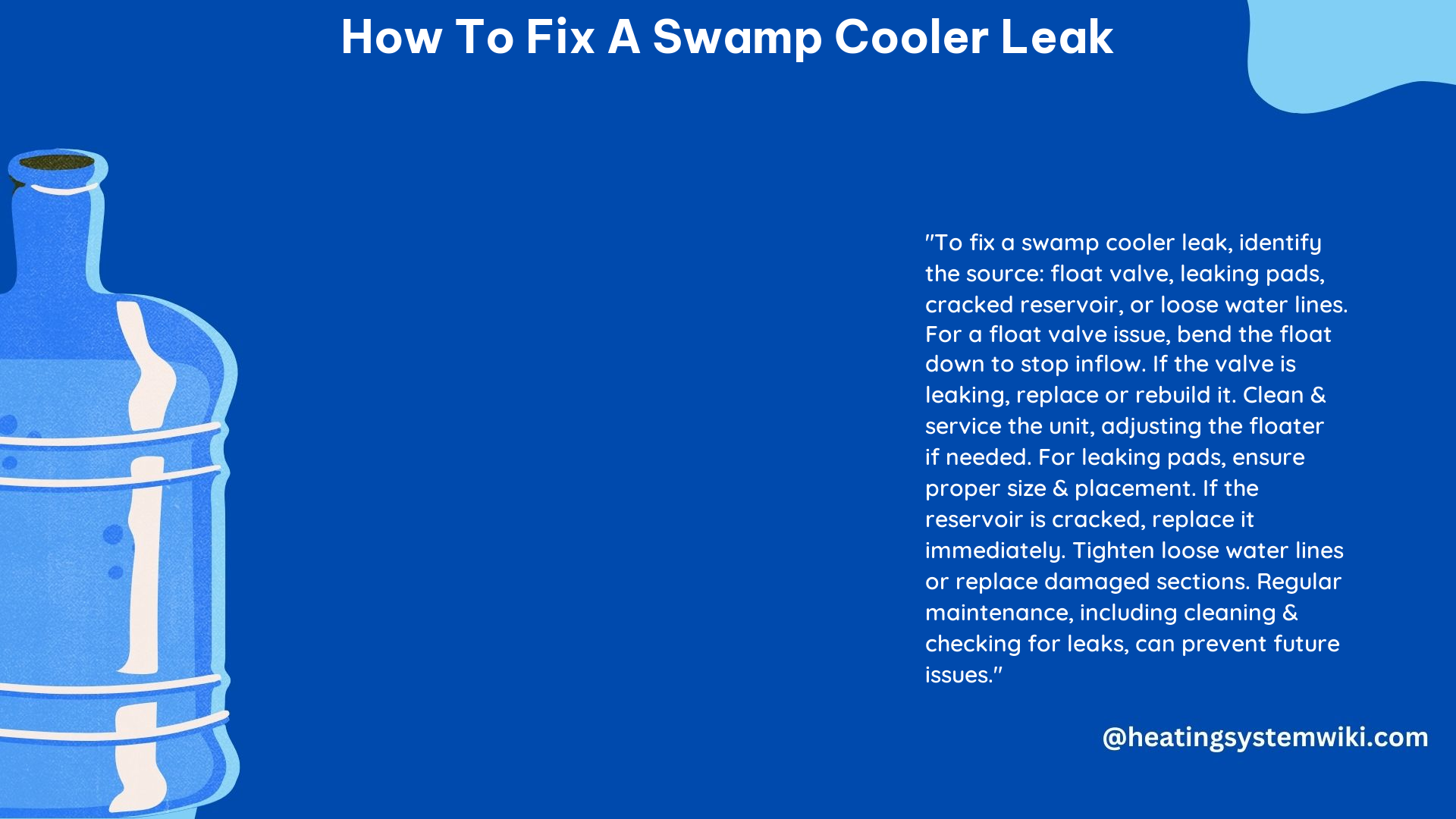 How to Fix a Swamp Cooler Leak