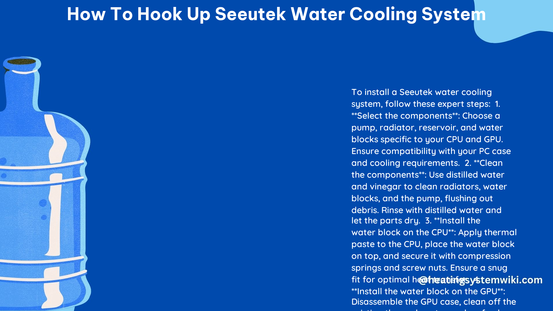 How to Hook up Seeutek Water Cooling System