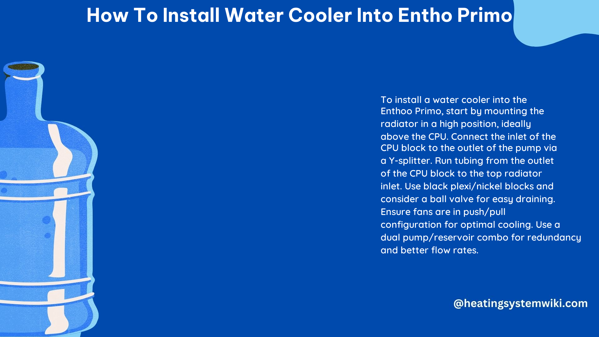 How to Install Water Cooler Into Entho Primo