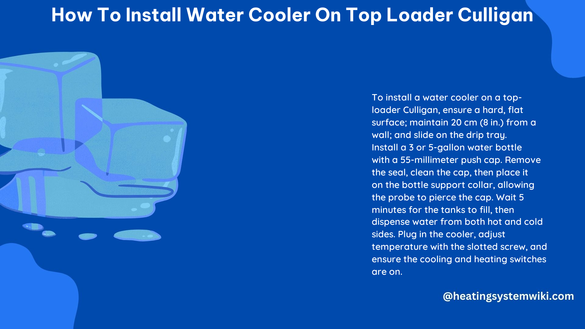 How to Install Water Cooler on Top Loader Culligan