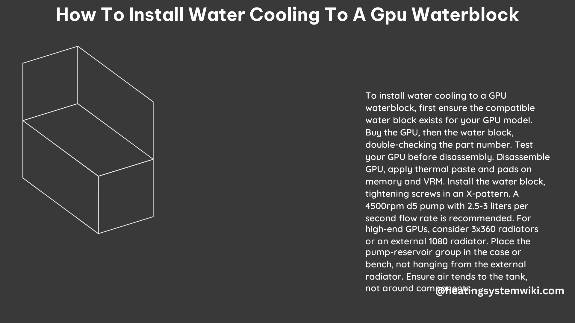 How to Install Water Cooling to a GPU Waterblock