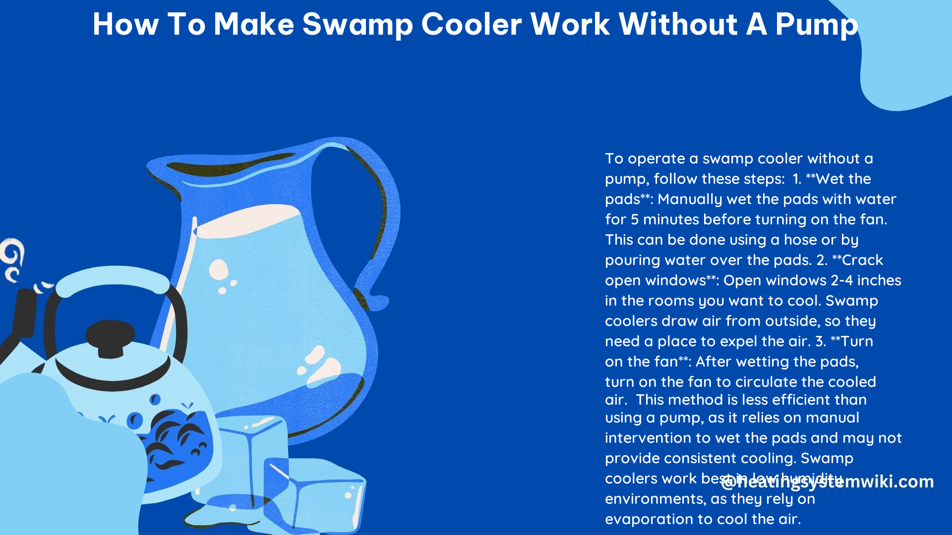 How to Make Swamp Cooler Work Without a Pump