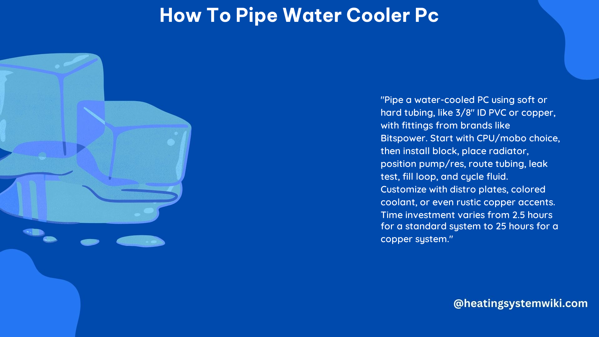 How to Pipe Water Cooler PC