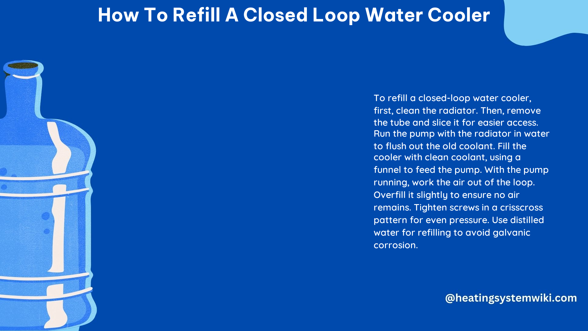 How to Refill a Closed Loop Water Cooler