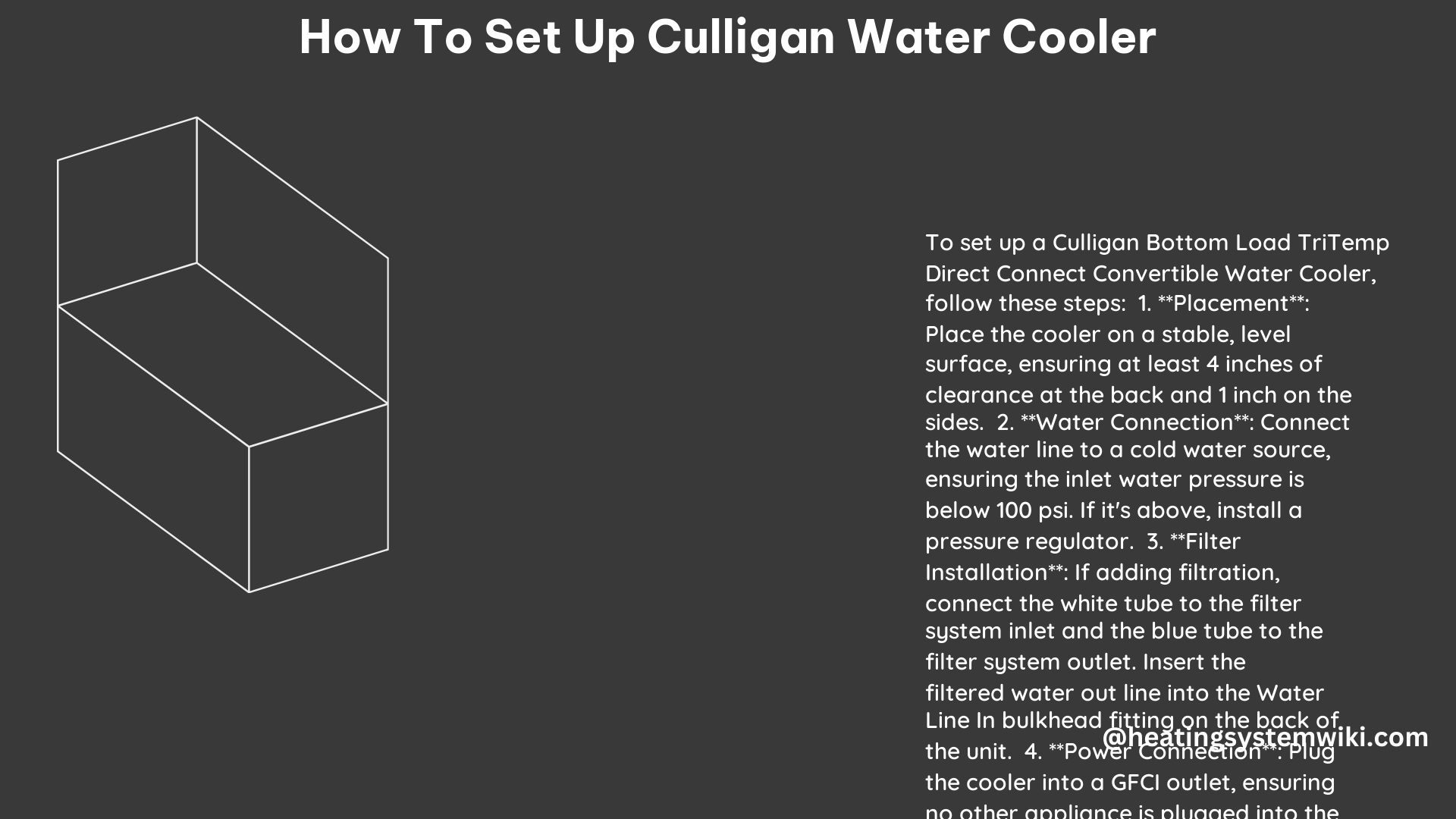 How to Set up Culligan Water Cooler