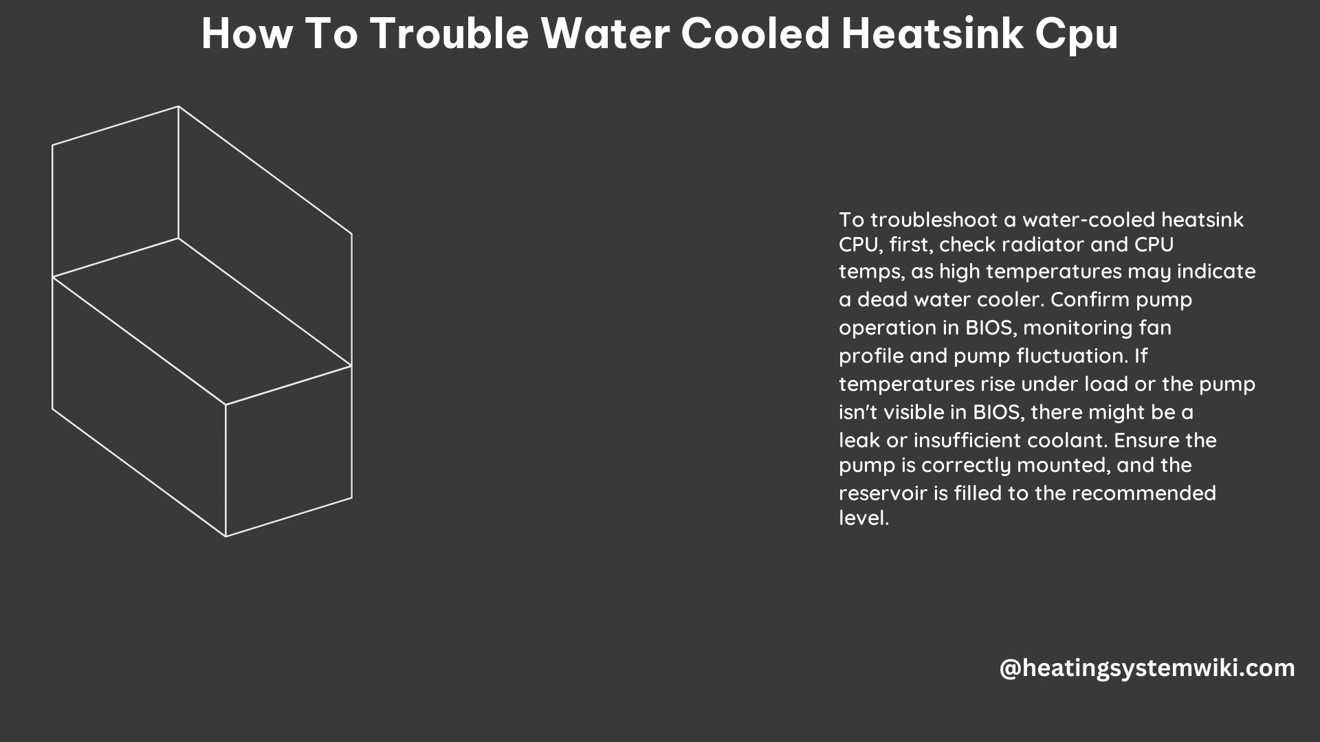 How to Trouble Water Cooled Heatsink CPU