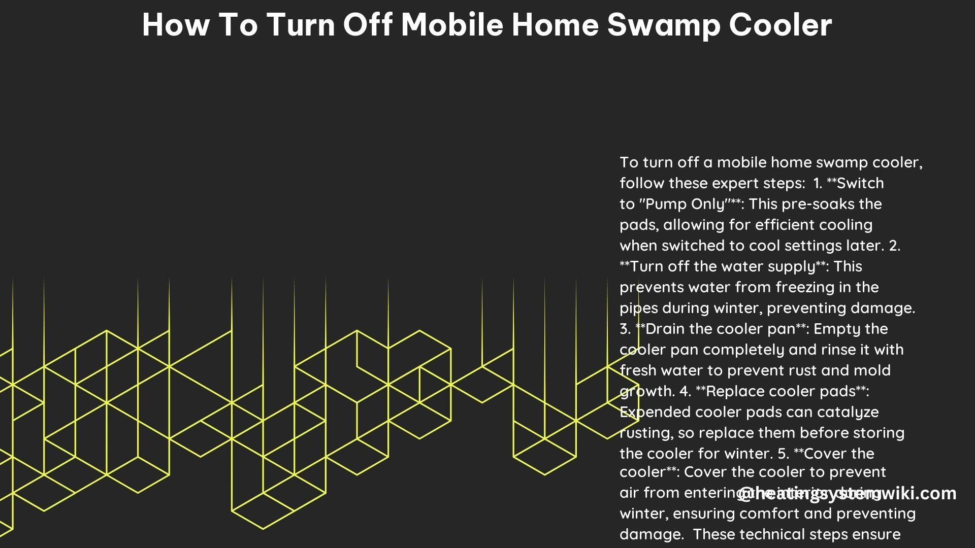 How to Turn off Mobile Home Swamp Cooler